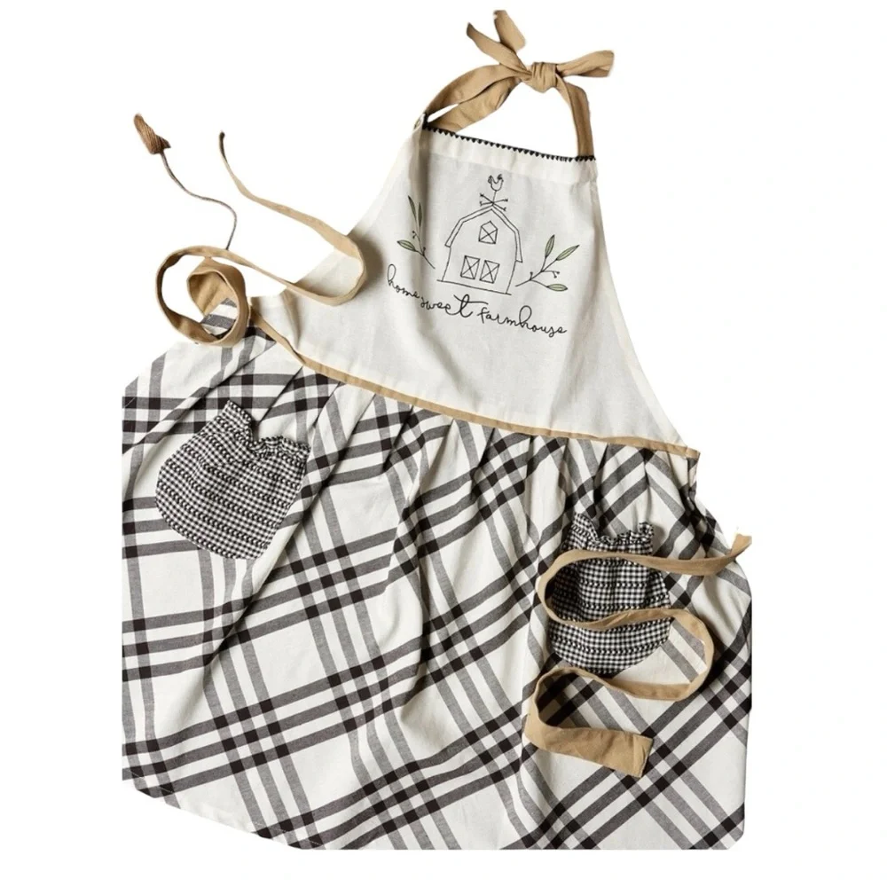 NWT! Home Sweet Farmhouse Kitchen Apron Design Imports DII Cotton Apron